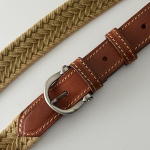Ceinture cuir & chanvre